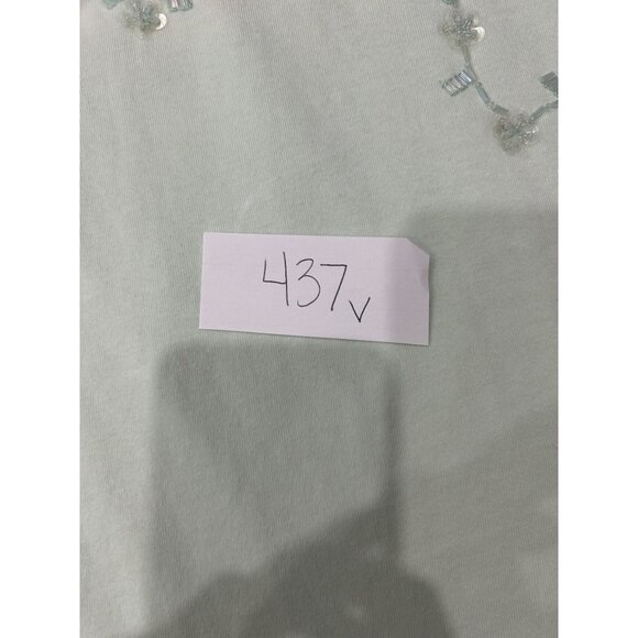 Jennifer Moore NWT Womens Light Green Embroidered Floral Shirt SZ Small - Picture 9 of 10